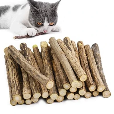Imagen de Juguete Gato,Palitos Masticables Matatabi para Gatos,Juguete morder Gatos Natural Dental,Paquete de 30 Unidades