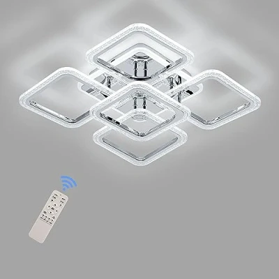 Imagen de STCH Plafon LED Techo, Lamparas de Techo Salon Regulable, Plafones Modernas con Control Remoto 100W, Lámpara para Dormitorio Cocina Oficina Corredor Balcón, 3000 6500K