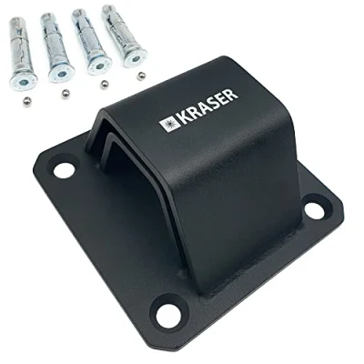 Imagen de Kraser KR52B Anclaje Suelo de Doble Puente Anti Ataque, Alta Seguridad,Tacos con Bola Extracción, Acero Resistencia, Antirrobo Seguridad Universal para Anclar Moto Pared Garaje Parking