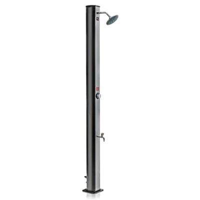 Imagen de Gre DSPS35 Ducha Solar Exterior para Piscinas. Jardín en PVC negro con Lavapiés, Capacidad de 35 Litros.