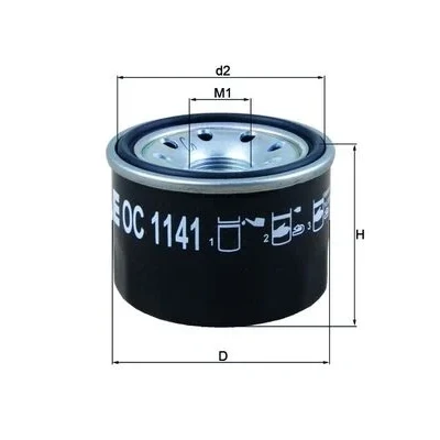 Imagen de MAHLE ORIGINAL OC 1141 Filtro de aceite con válvula bloqueo retorno enroscable