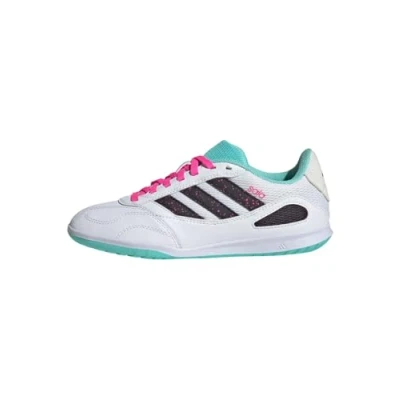 Imagen de adidas Performance Super SALA III Unisex Botas de fútbol sin tacos para niños, Talla: 28, White/aurora black/flash aqua Zapatos