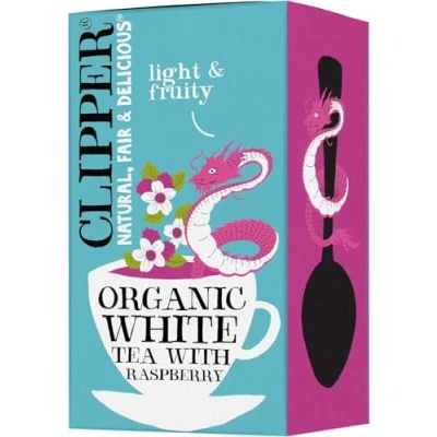 Imagen de TÉ BLANCO CON FRAMBUESA BIO 34 g (20 x 1,7 g) CLIPPER