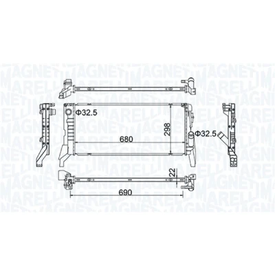 Imagen de MAGNETI MARELLI 350213202700 Radiador, refrigeración del motor 680 298 22 Aletas soldadas