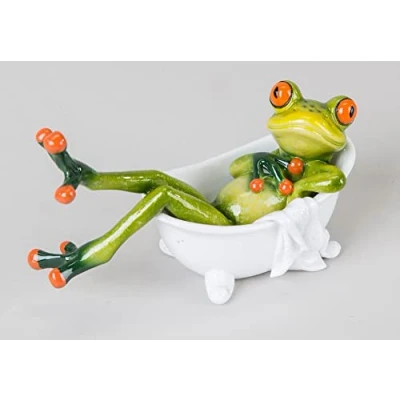 Imagen de Formano Decoración Rana en la bañera, Verde Claro, 14 cm