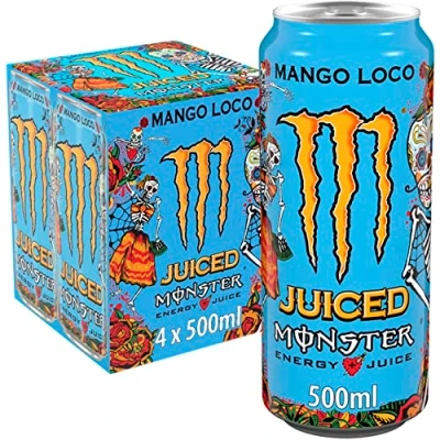 Imagen de Monster Bebida Energética Mango Loco, Pack 4 latas 500ml