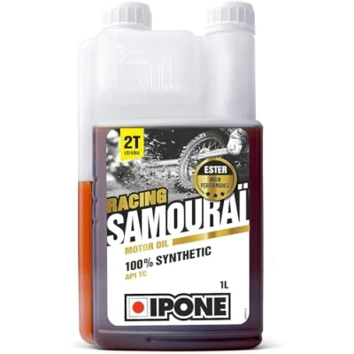 Imagen de IPONE Aceite Motor Moto 2 Tiempos Samourai Racing 100% Sintético con Esteres Alto Rendimiento Bidón Dosificador 1 Litro