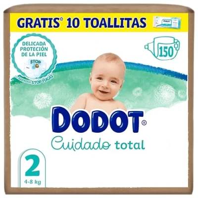 Imagen de Dodot Cuidado Total Pañales Talla 2, 150 Pañales, 4kg 8kg, Protección Delicada De La Piel