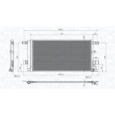 Imagen de MAGNETI MARELLI 350203100100 Condensador con secador 655x325x16 325 655 16