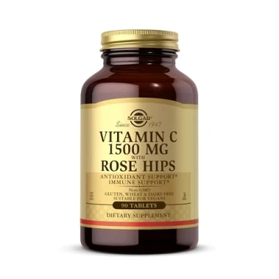 Imagen de Solgar Vitamina C Con Escaramujo 1500 Mg (1,5 Gramos) Comprimidos Envase De, 90 tabletas, Vanilla