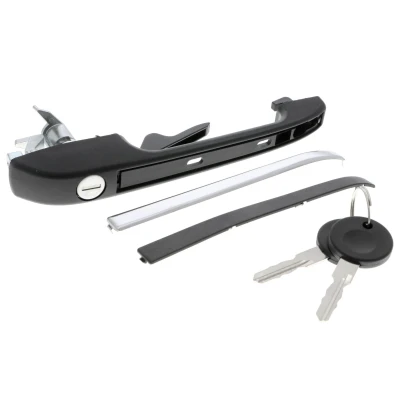 Imagen de VAICO V10 6144 Manecilla de Puerta Delante, izquierda con llave, cilindro cierre negro Original calidad