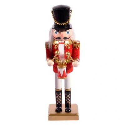Imagen de Ciao Christmas Nutcracker Toy Soldier Drummer (24cm) Wooden Decoration with Fabric, Red/Black, Wood, 24 cm