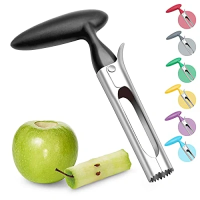 Imagen de Asdirne Descorazonador de Manzanas, Corazones Manzana con Mango ABS y Hoja Acero Inoxidable Dentada, Saca Corazon Manzana, Negro