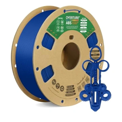 Imagen de OVERTURE ABS Filamento 1.75mm, 1.75 1kg(2.2lbs), para Impresora 3D, Precisión Dimensional +/ 0.02 mm, Compatible con la Mayoría de las Impresoras FDM(Azul)