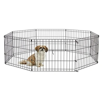 Imagen de New World modelo B550 18 Parque o corralito para perros sin puerta, 60,96 x 45,72 cm, con revestimiento en negro