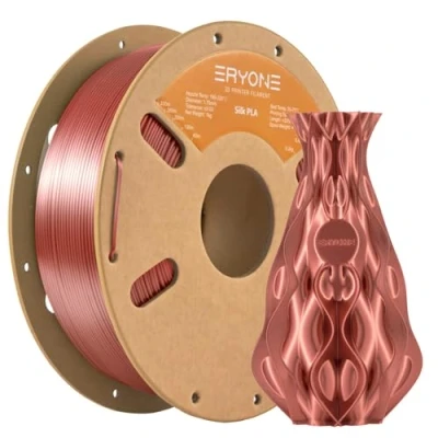 Imagen de Filamento de PLA seda ERYONE para impresora 3D, 1,75 mm, tolerancia: ± 0,03 1 kg (2,2 libras) / carrete, Cobre Rojo
