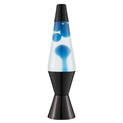 Imagen de LAVA® Lámpara 2313, cera azul, líquido transparente, base y tapa negro, original de 14,5 pulgadas. movimiento marca