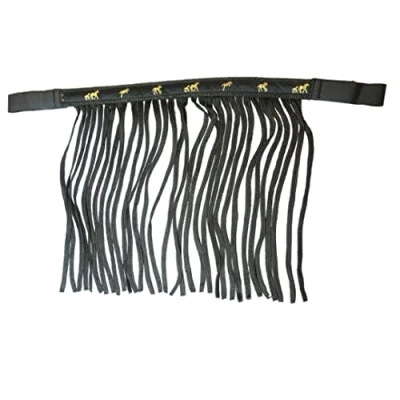 Imagen de Franjas antimoscas para Caballos, máscara con Flecos y Cierre, Gorro Shetty, Pony, COB, Sangre Caliente, KB (Pony, Negro)