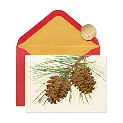 Imagen de Papyrus Tarjetas de Navidad en caja con sobres, maravilloso año por venir, piñas (14 unidades)