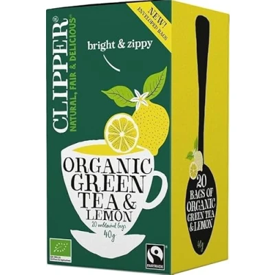 Imagen de TÉ VERDE CON LIMÓN FAIR TRADE BIO 40 g (20 x 2 g) CLIPPER