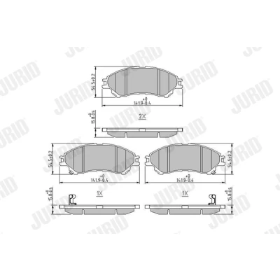Imagen de JURID 573777J Juego de pastillas freno con avisador acústico desgaste sin accesorios SUZUKI: Vitara IV SUV, SX4 II S Cross