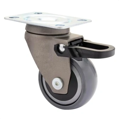 Imagen de WAGNER design yourself 01235301 giratoria transporte/Rueda para muebles con freno, placa atornillada, Gris, (Ø) 50 mm