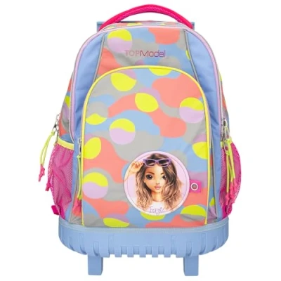Imagen de Depesche 12770 TOPModel Flash Trolley con Motivo de Modelo y Colorido Estampado gráfico Material Reflectante, Mochila Escolar asa telescópica Ruedas, Multicolor