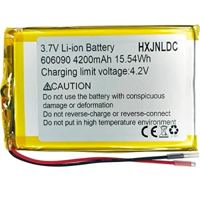 Imagen de DC 3,7v 4200mah 606090 Sustitución de la Batería polímero Iones Litio para alimentación portátil Robot DIY