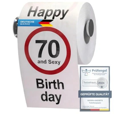Imagen de Papel higiénico divertido para cumpleaños Artículos de regalo (70 cumpleaños)