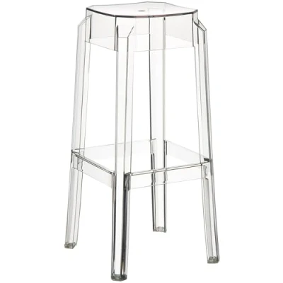 Imagen de CLP Taburete Outdoor Fox con Estructura De Polipropileno I Silla Alta Reposapiés Terraza 160 kg Cap. Máx. Carga Color:, Color:Transparente