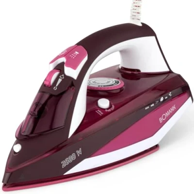 Imagen de Plancha de vapor 2600 W Blanco/Rojo Suela cerámica antirayaduras Bomann DB 6005 CB
