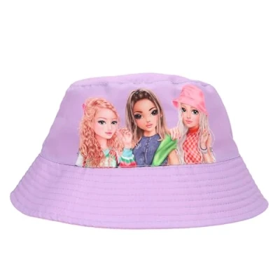 Imagen de Depesche 12917 TOPModel Joy Sombrero de pescador en morado y rosa, con motivo modelo, apto para invertir llevar por ambos lados