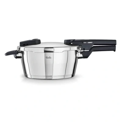 Imagen de Fissler Vitaquick Olla a presión de 3,5 l y 22 cm diámetro, acero inoxidable, 2 niveles cocción, fabricada en Alemania, inducción