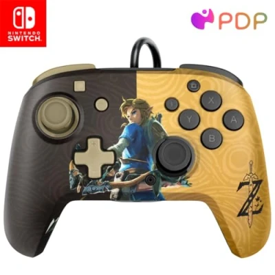 Imagen de Mando Nintendo Switch PDP Faceoff Deluxe Wired Zelda Licenciado, Para Switch, USB, 3 m, Audio integrado, Multicolor