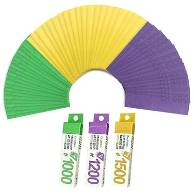 Imagen de stedi Hobby Model Tools Papel de lija adhesivo, impermeable, reemplazable en húmedo/seco, grano 1000, 1200, 1500, para modelos plástico, 60 unidades