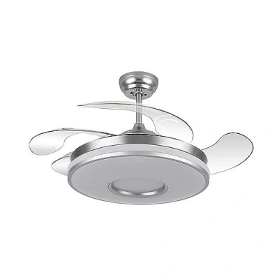 Imagen de Ventilador con plafon led DANI cromo motor DC FABRILAMP