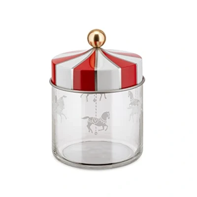 Imagen de Alessi Circus MW30/75 Tarro de Design para Alimentos, Vidrio Serigrafiado con Tapa Hojalata, 75 Cl