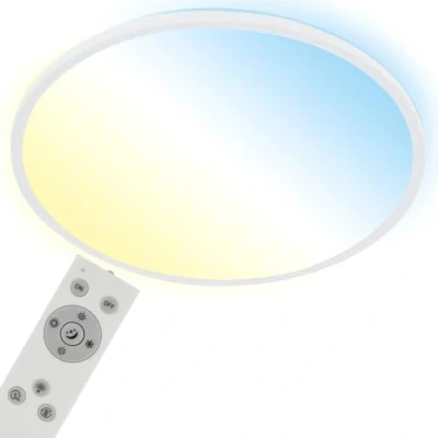 Imagen de BRILONER lámpara de techo LED CCT, retroiluminada, ultraplana, regulable, con mando a distancia, blanco cálido, neutro, frío, 480x30mm