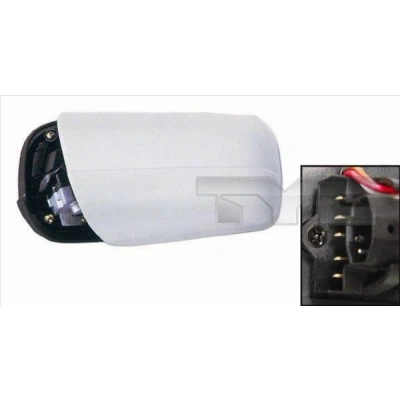 Imagen de espejo retrovisor Tyc 321 0013 derecha imprimado asférico, tintado en azul, calefactable, abatible eléctricamente, para ajuste elect.