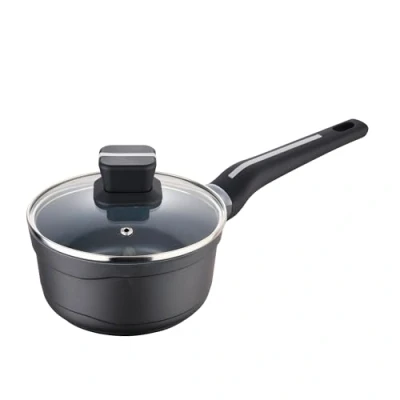 Imagen de Cazo Bergner Bistro Grey SG6424, 1.3 l, Aluminio fundido, Inducción, Con tapa, Negro