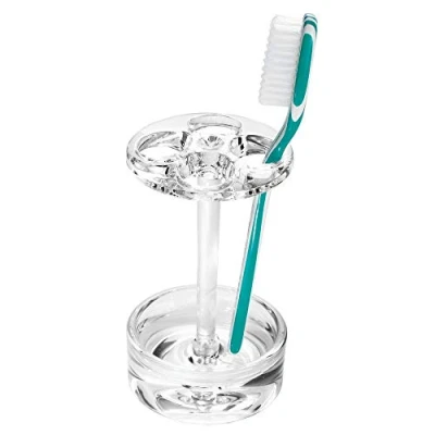 Imagen de iDesign Eva Soporte para cepillos de dientes, amplio portacepillos en plástico, organizador baño dentales, transparente