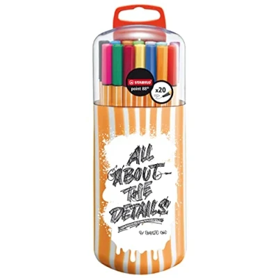 Imagen de Rotulador punta fina STABILO point88 Estuche Zebrui con 20 colores Edición Limitada by Snooze One