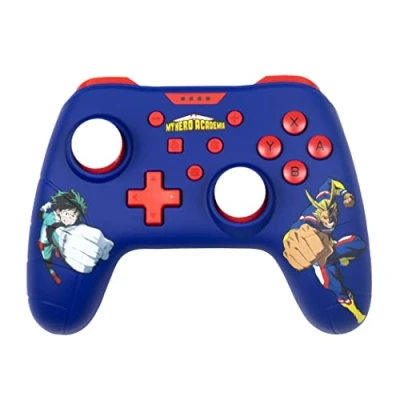 Imagen de Konix My Hero Academia Mando con Cable para Nintendo Switch, Switch OLED y PC Función de vibración 3 m Azul