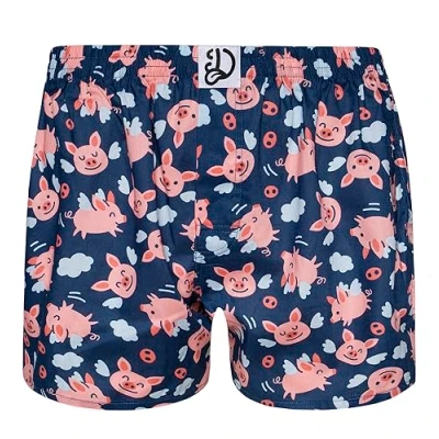 Imagen de Dedoles Calzoncillos Hombre y Chico Ropa Interior Algodón Boxer Muchos diseños Divertidos Dinosaurios Hockey Patos, Color: Azul, diseño: Cerdos voladores (bóxers), tamaño: S