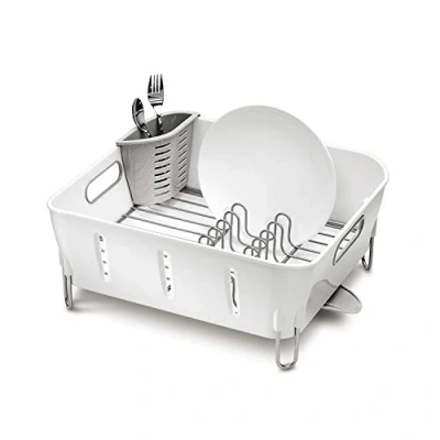 Imagen de simplehuman KT1104 escurreplatos compacto, plástico blanco