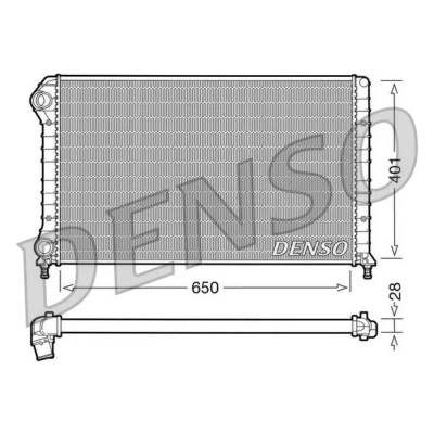 Imagen de DENSO DRM09061 Radiador, refrigeración del motor Aluminio 650 401 28 FIAT: Doblo I Familiar, Cargo