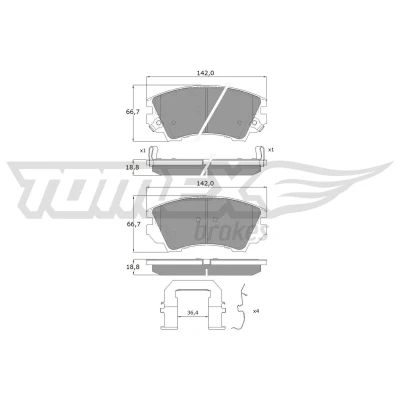 Imagen de TOMEX brakes TX 16 34 Juego de pastillas freno Eje delantero con avisador acústico desgaste accesorios OPEL: Insignia A Berlina