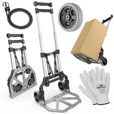 Imagen de Carretilla para sacos aluminio plata/negro 80kg regulable en altura