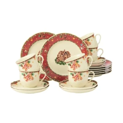 Imagen de Seltmann Weiden Kaffeeservice 18 tlg. Marieluise Weihnachtsnostalgie Servicio de café Piezas, Porcelana, Rojo