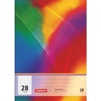 Imagen de Brunnen Cuaderno escolar A4, 5 mm, cuadriculado, con margen, 32 hojas, estilo 28, 104432802